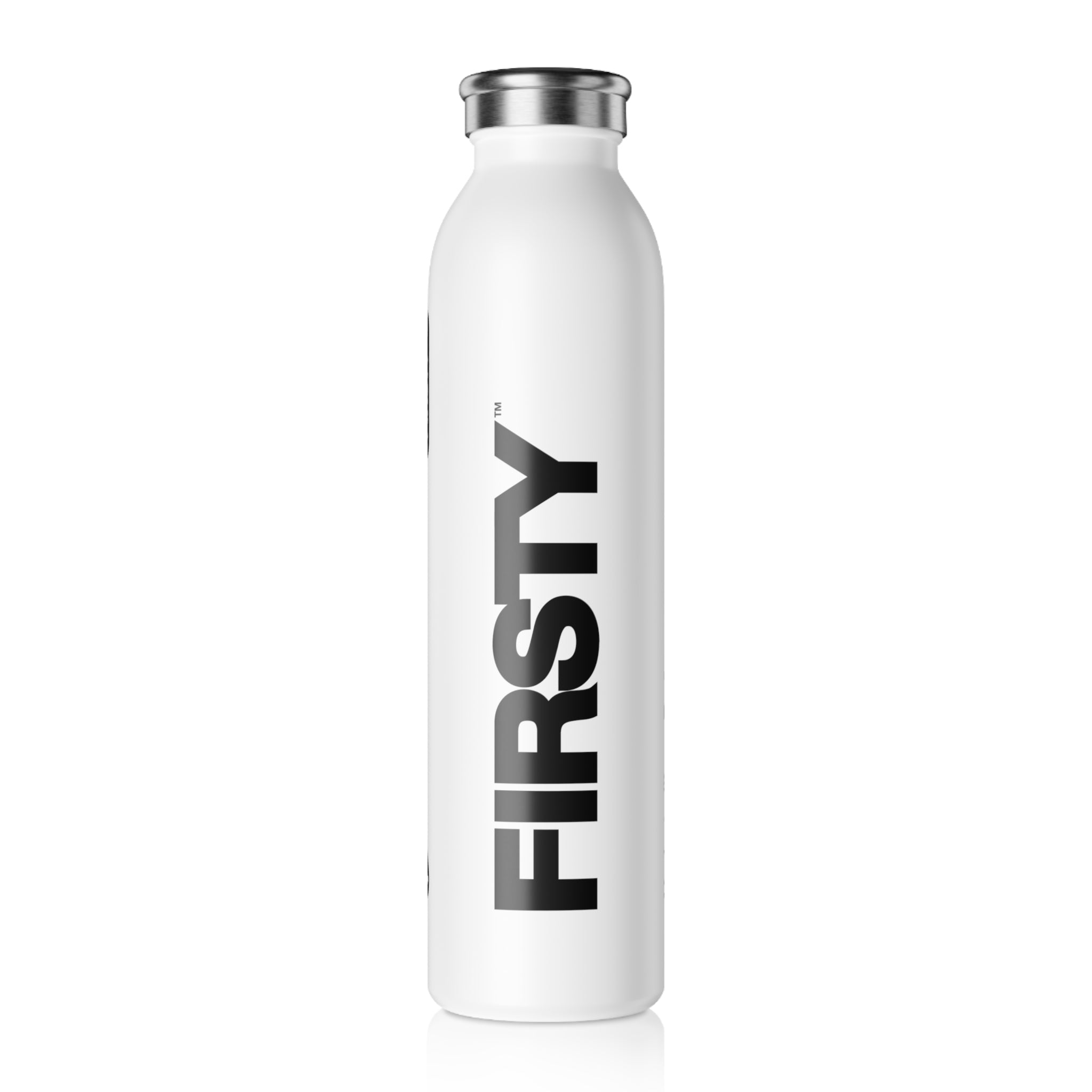 FIRSTY™ Thirst First™ 20oz Slimplicity™  White Slim Water Bottle - BPA-Free, Eco-Friendly