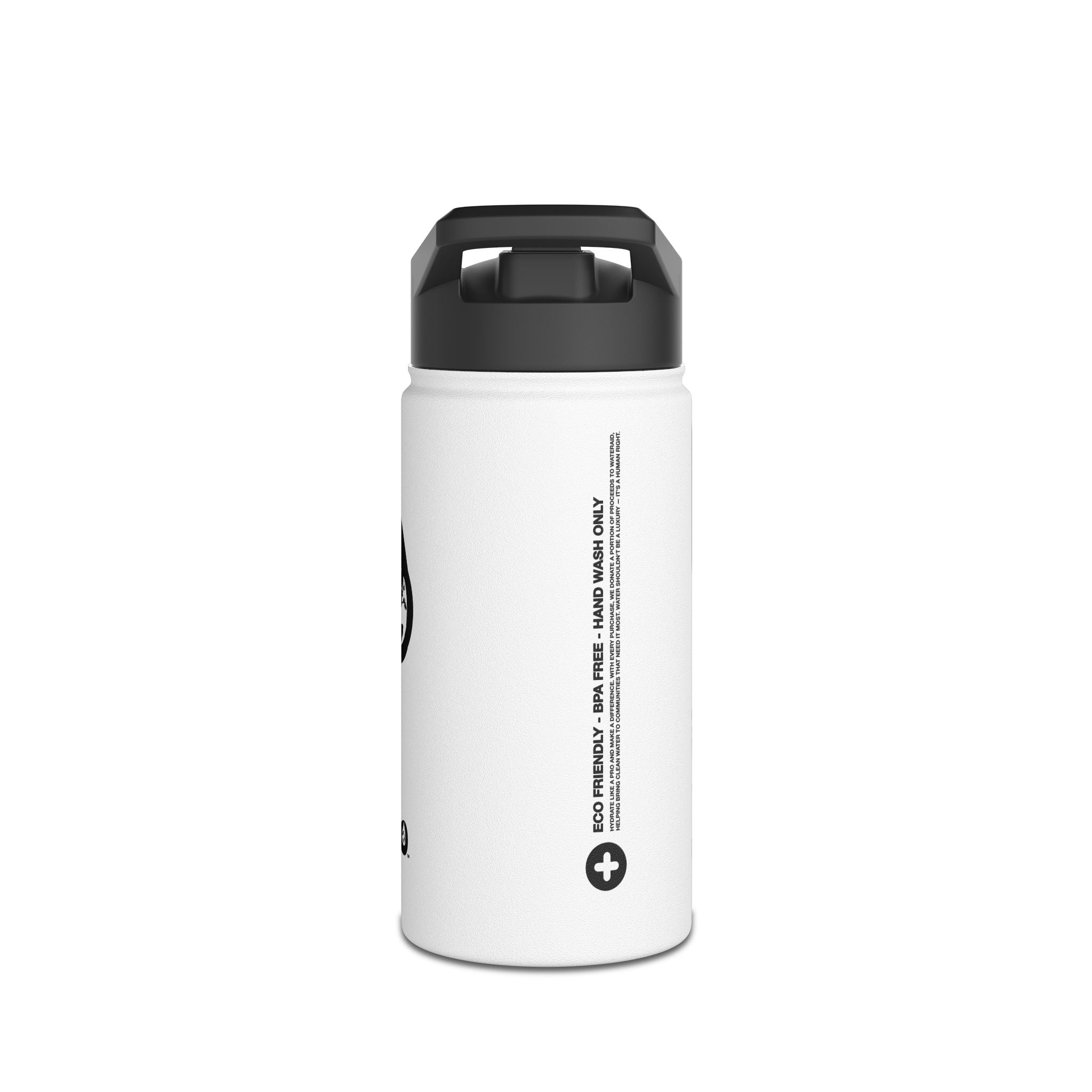 FIRSTY™ Thirst First™ 3 Sizes - White - Stainless Steel Water Bottle with Carry Handle and Straw Lid - BPA-Free, Eco-Friendly