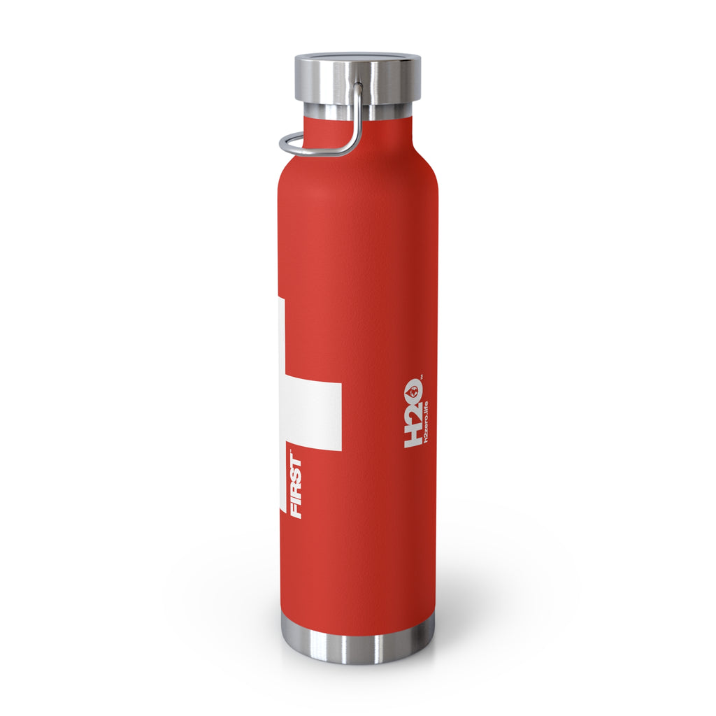 First™ Aid+ Red -  22oz Copper Vacuum Insulated Water Bottle