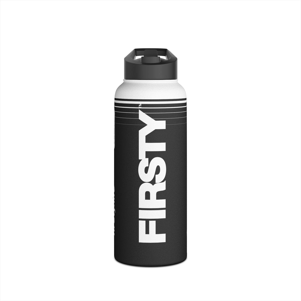 FIRSTY™ 3 Sizes - Hydrate Black - Stainless Steel Water Bottle with Carry Handle and Straw Lid - BPA-Free, Eco-Friendly