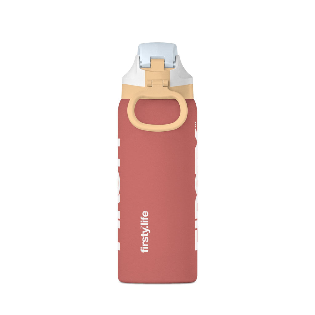 FIRSTY™ Sedona Red Insulated 32oz Water Bottle – Leakproof Sport Flask with Flip Straw