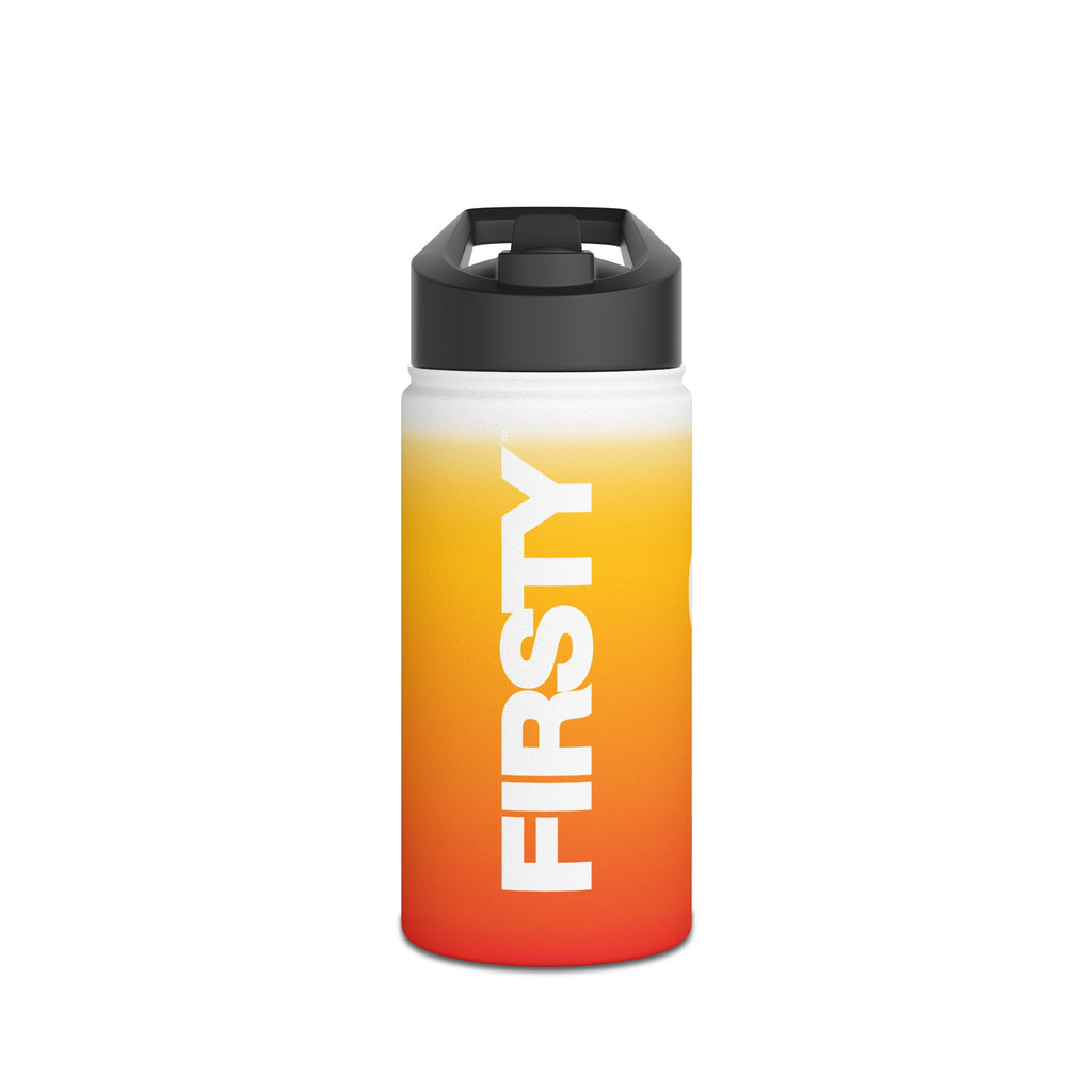 FIRSTY™ Orange Blush™ Thirst First™ 3 Sizes - White - Stainless Steel Water Bottle with Carry Handle and Straw Lid - BPA-Free, Eco-Friendly