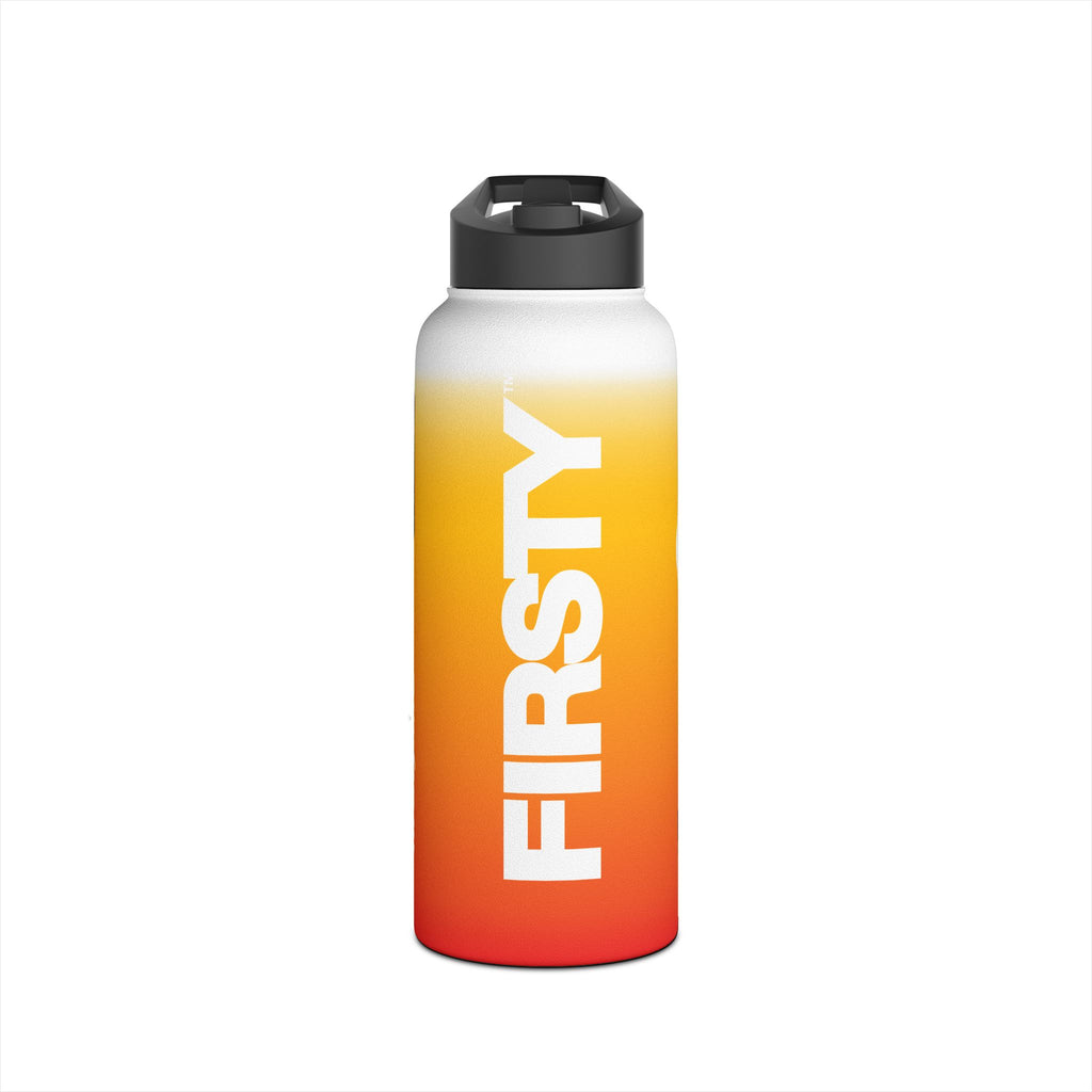 FIRSTY™ Orange Blush™ Thirst First™ 3 Sizes - White - Stainless Steel Water Bottle with Carry Handle and Straw Lid - BPA-Free, Eco-Friendly