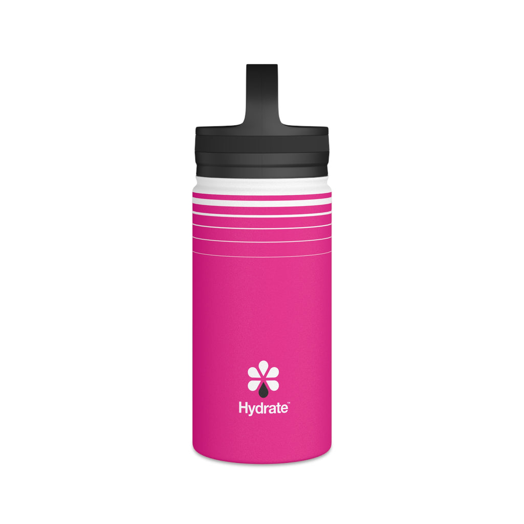 FIRSTY™ Hydrate™ 3 Sizes - Pink  - Stainless Steel Water Bottle with Carry Handle - BPA-Free, Eco-Friendly