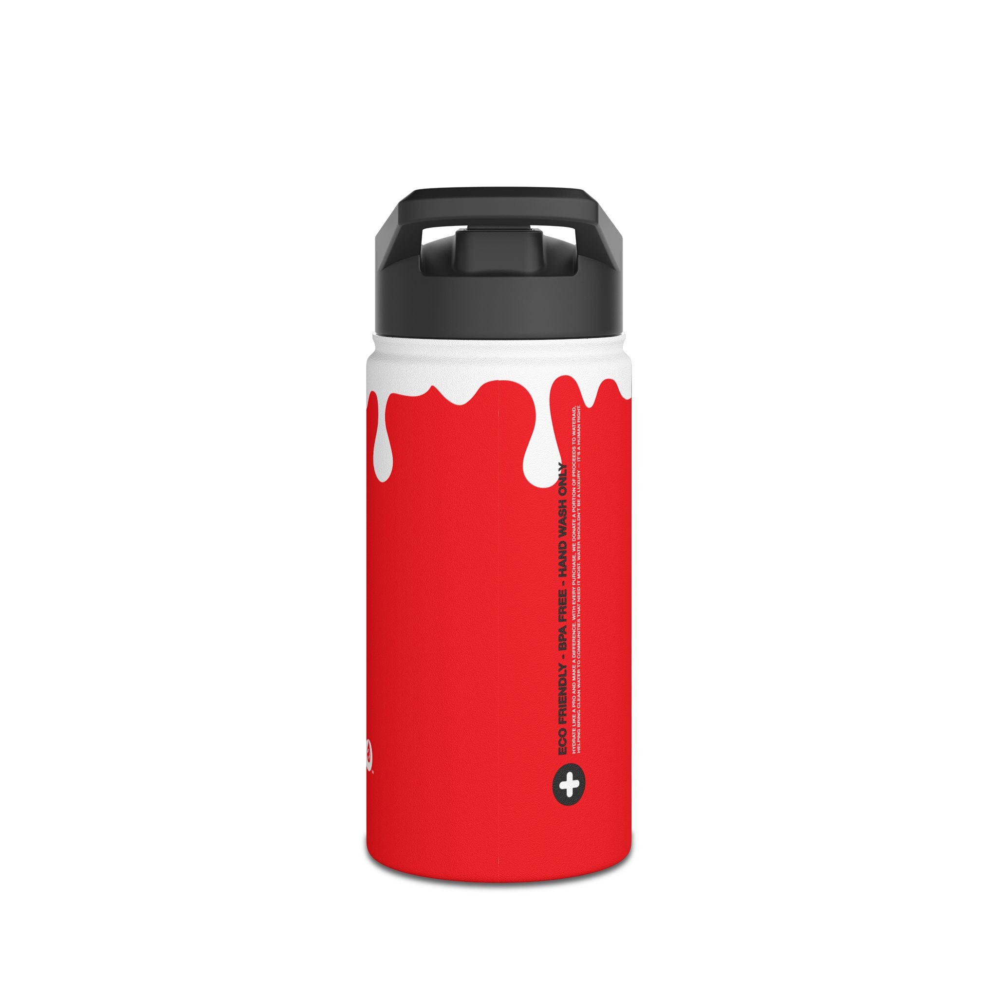 FIRSTY™ 3 Sizes - Splash™ Red - Stainless Steel Water Bottle with Carry Handle and Straw Lid - BPA-Free, Eco-Friendly