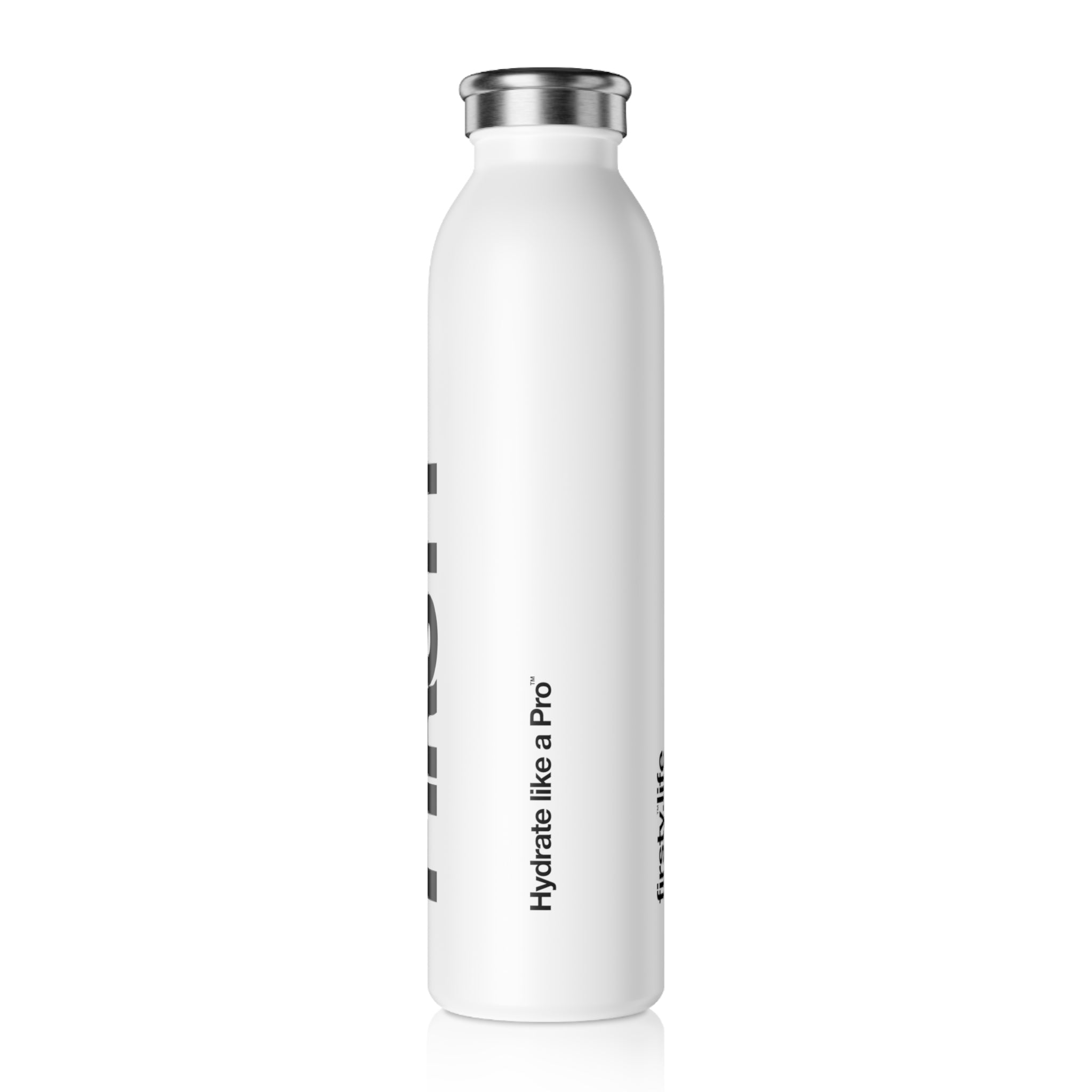 FIRSTY™ Thirst First™ 20oz Slimplicity™  White Slim Water Bottle - BPA-Free, Eco-Friendly