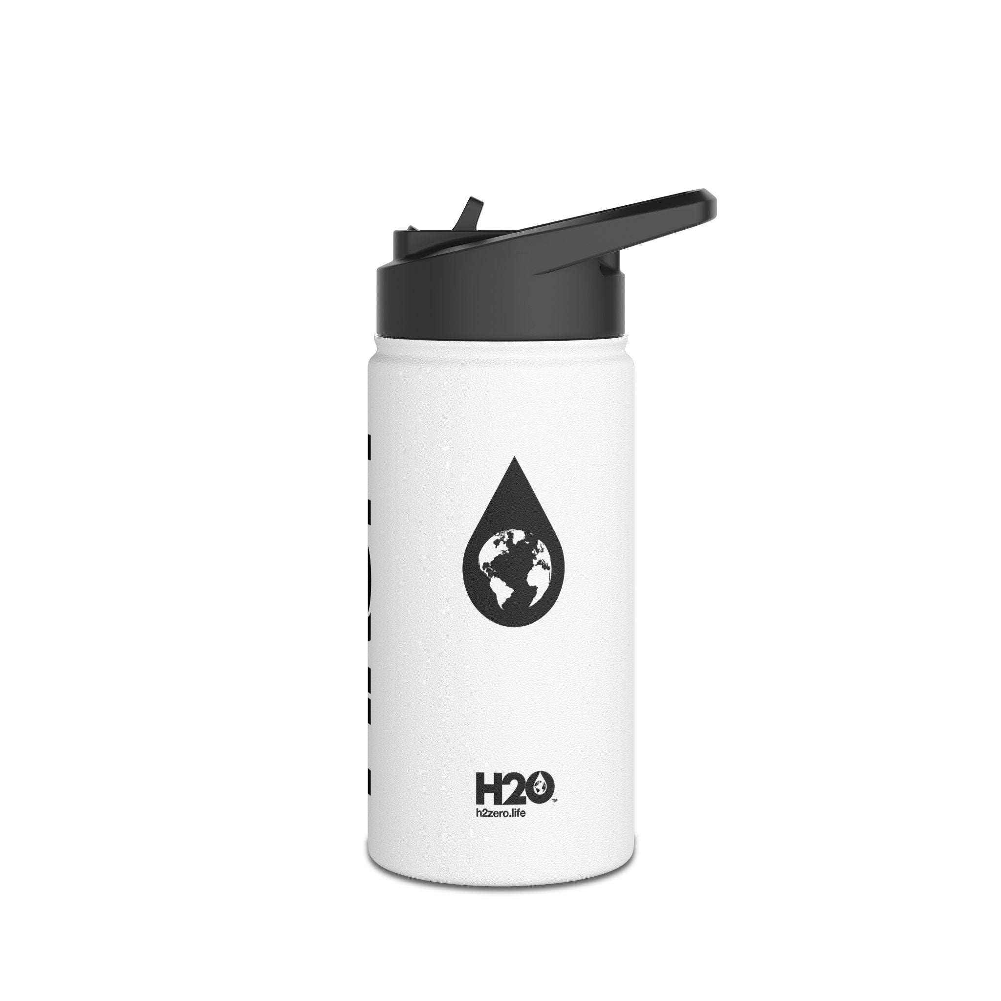 FIRSTY™ Thirst First™ 3 Sizes - White - Stainless Steel Water Bottle with Carry Handle and Straw Lid - BPA-Free, Eco-Friendly