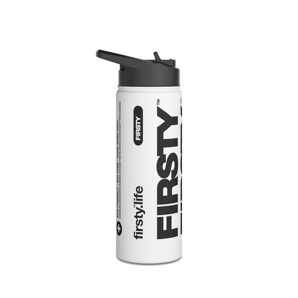 FIRSTY™ 3 Sizes - Three - Stainless Steel Water Bottle with Carry Handle and Straw Lid - BPA-Free, Eco-Friendly