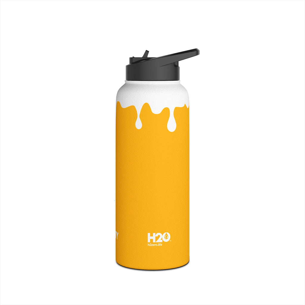 FIRSTY™ 3 Sizes - Splash™ Mustard - Stainless Steel Water Bottle with Carry Handle and Straw Lid - BPA-Free, Eco-Friendly