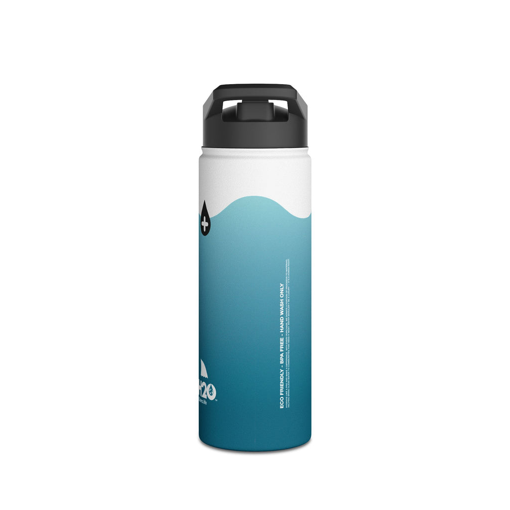FIRSTY™ Limited Edition™ - 3 Sizes - Jaws Blue - Stainless Steel Water Bottle with Carry Handle and Straw Lid - BPA-Free, Eco-Friendly