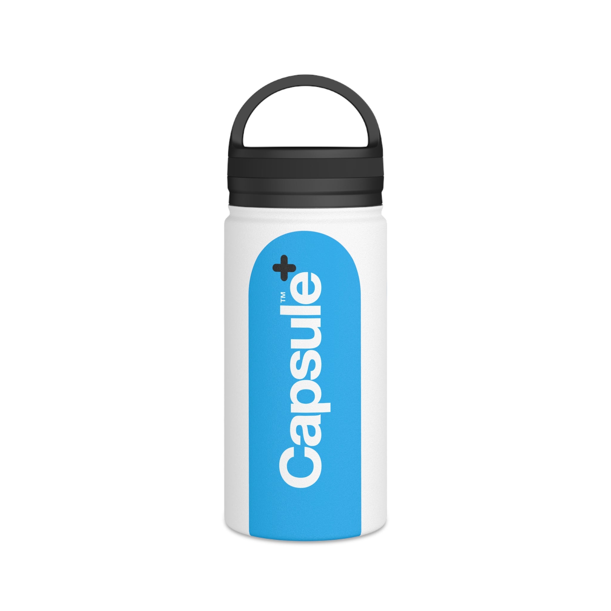 FIRSTY™ Capsule+™ Thirst First™ 3 Sizes - Blue & White  - Stainless Steel Water Bottle with Carry Handle - BPA-Free, Eco-Friendly