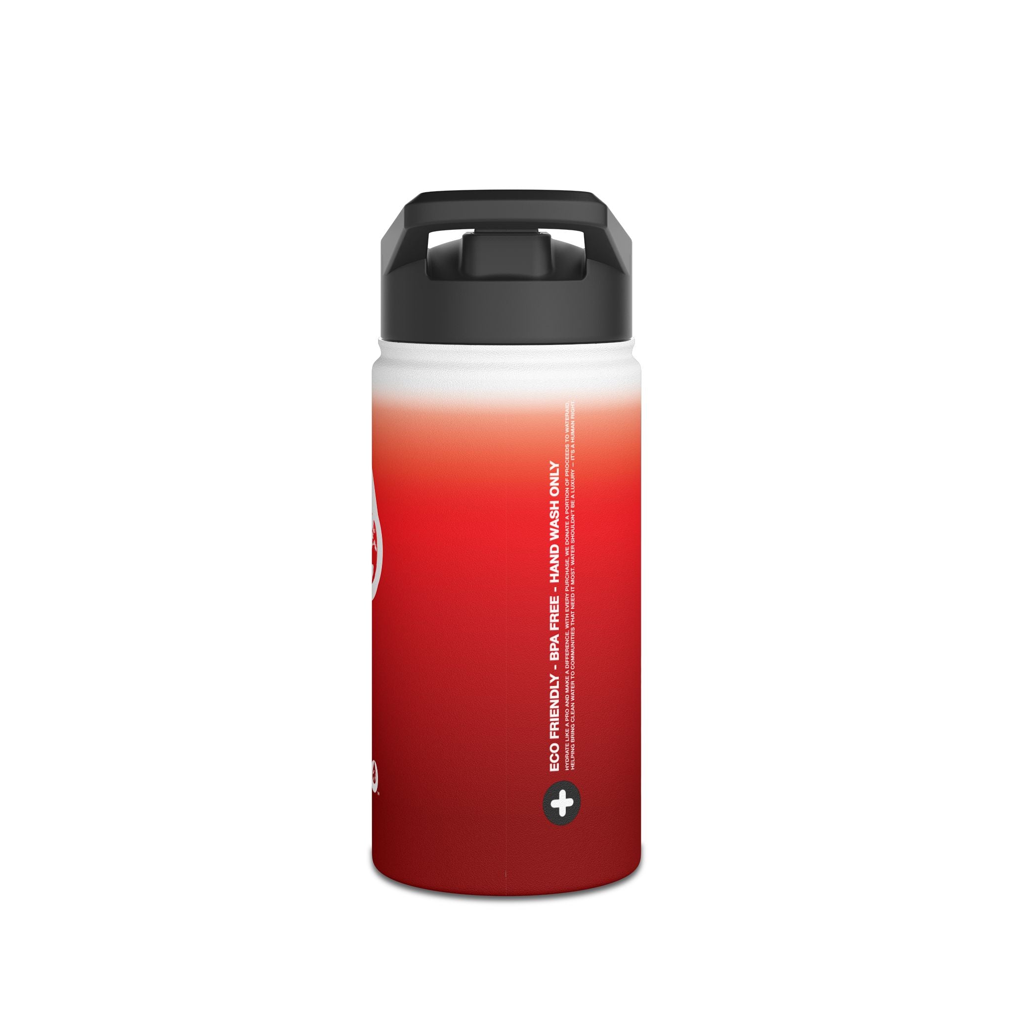 FIRSTY™ Red Blush™ Thirst First™ 3 Sizes - White - Stainless Steel Water Bottle with Carry Handle and Straw Lid - BPA-Free, Eco-Friendly