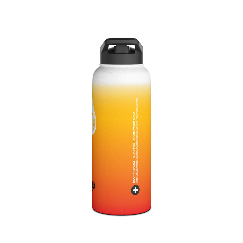 FIRSTY™ Orange Blush™ Thirst First™ 3 Sizes - White - Stainless Steel Water Bottle with Carry Handle and Straw Lid - BPA-Free, Eco-Friendly