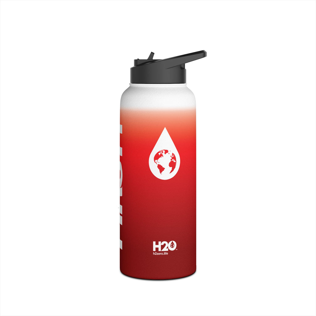 FIRSTY™ Red Blush™ Thirst First™ 3 Sizes - White - Stainless Steel Water Bottle with Carry Handle and Straw Lid - BPA-Free, Eco-Friendly