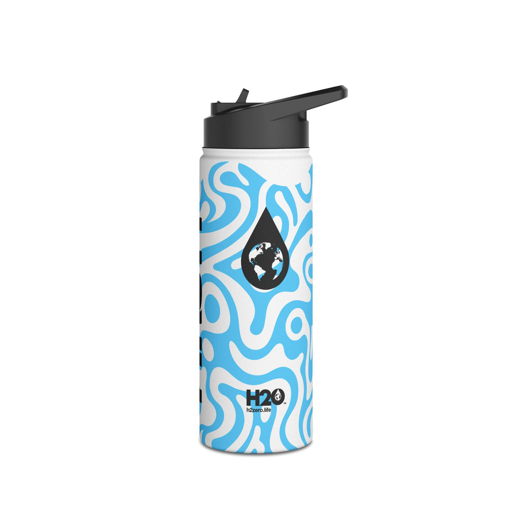 FIRSTY™ 3 Sizes - Camo Light Blue - Stainless Steel Water Bottle with Carry Handle and Straw Lid - BPA-Free, Eco-Friendly