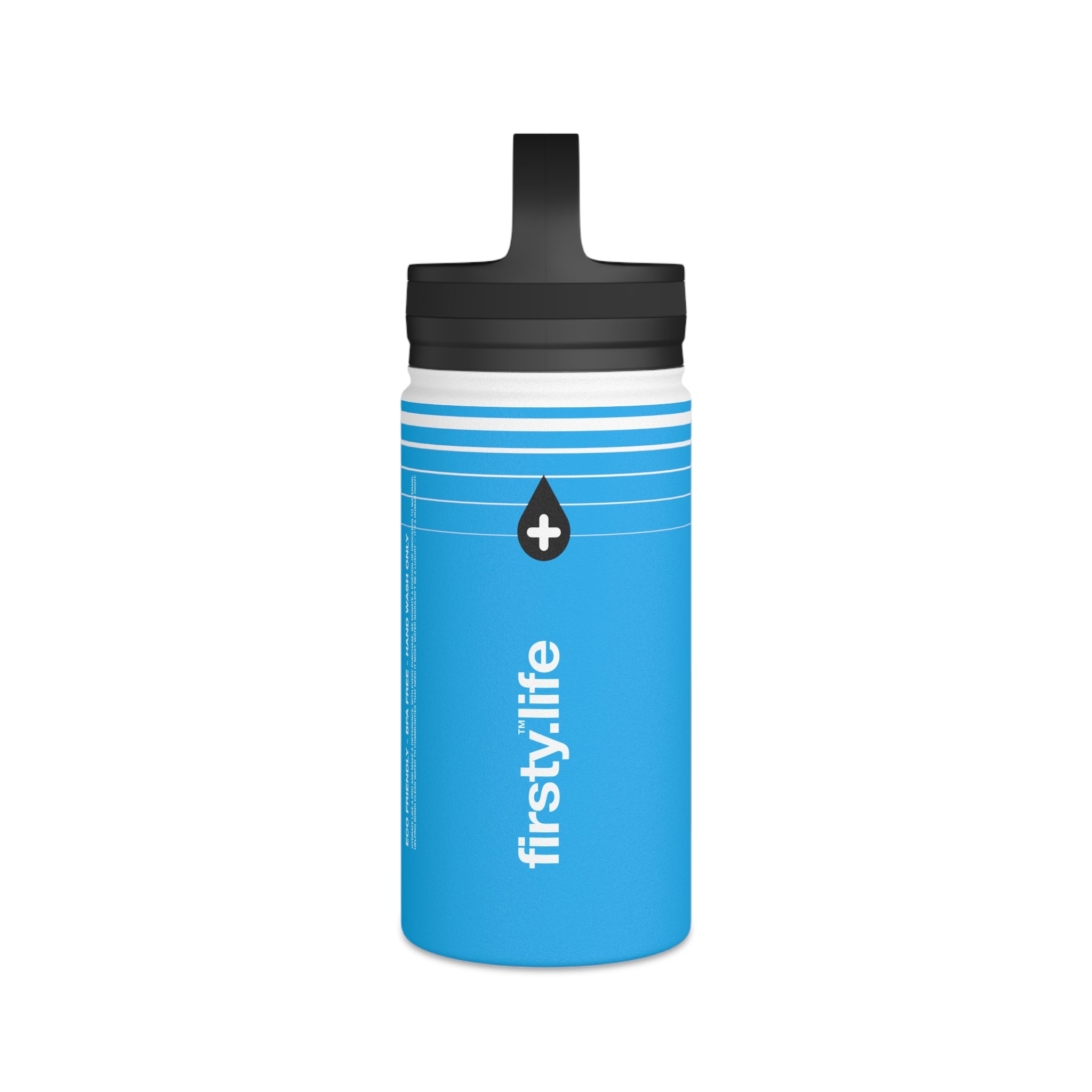 FIRSTY™ Hydrate™ 3 Sizes - Blue  - Stainless Steel Water Bottle with Carry Handle - BPA-Free, Eco-Friendly