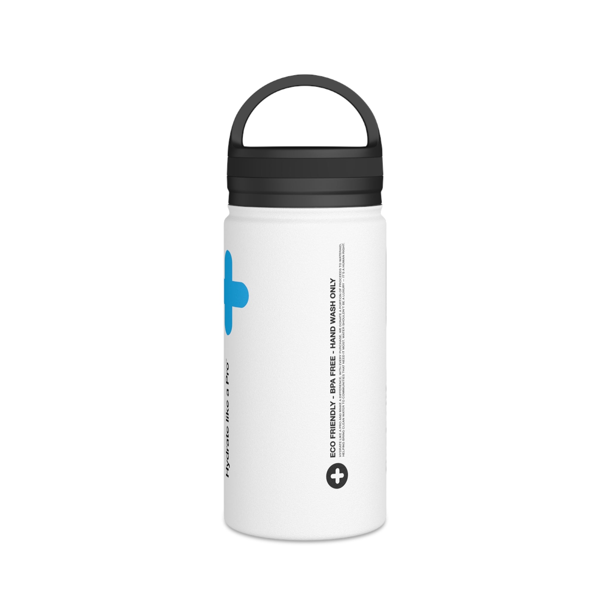 FIRSTY™ Capsule+™ Thirst First™ 3 Sizes - Blue & White  - Stainless Steel Water Bottle with Carry Handle - BPA-Free, Eco-Friendly