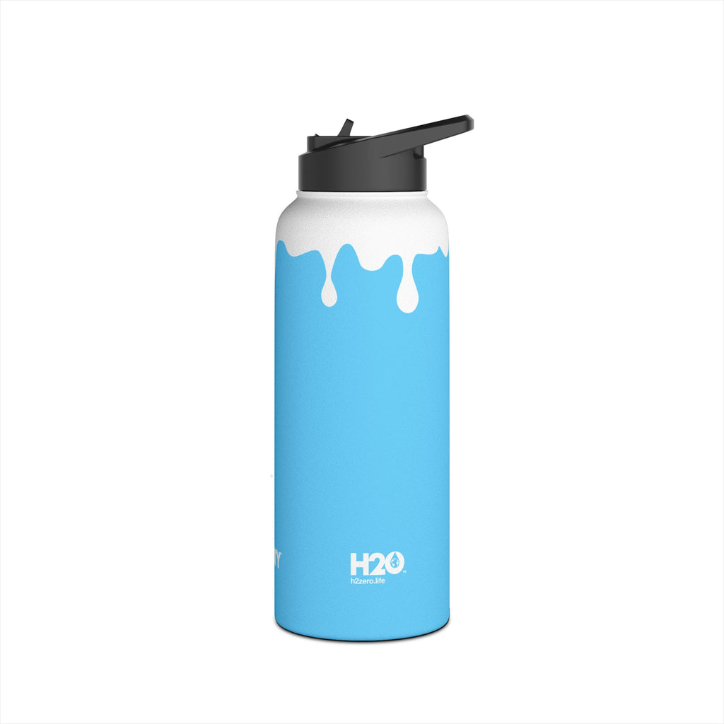 FIRSTY™ 3 Sizes - Splash™ Sky Blue - Stainless Steel Water Bottle with Carry Handle and Straw Lid - BPA-Free, Eco-Friendly