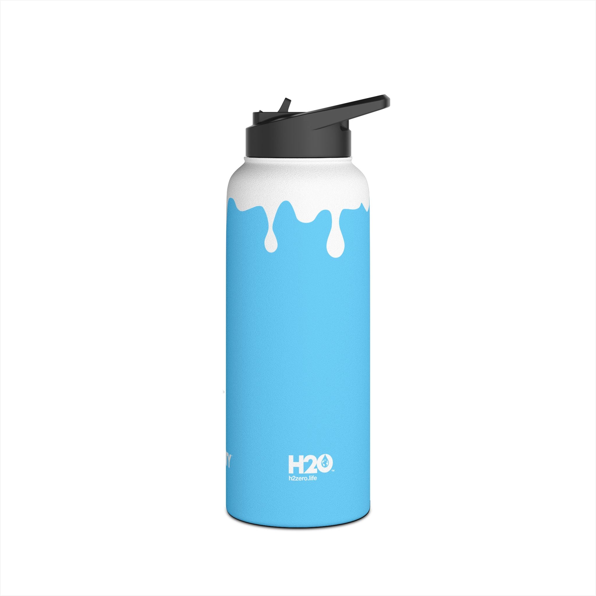 FIRSTY™ 3 Sizes - Splash™ Sky Blue - Stainless Steel Water Bottle with Carry Handle and Straw Lid - BPA-Free, Eco-Friendly