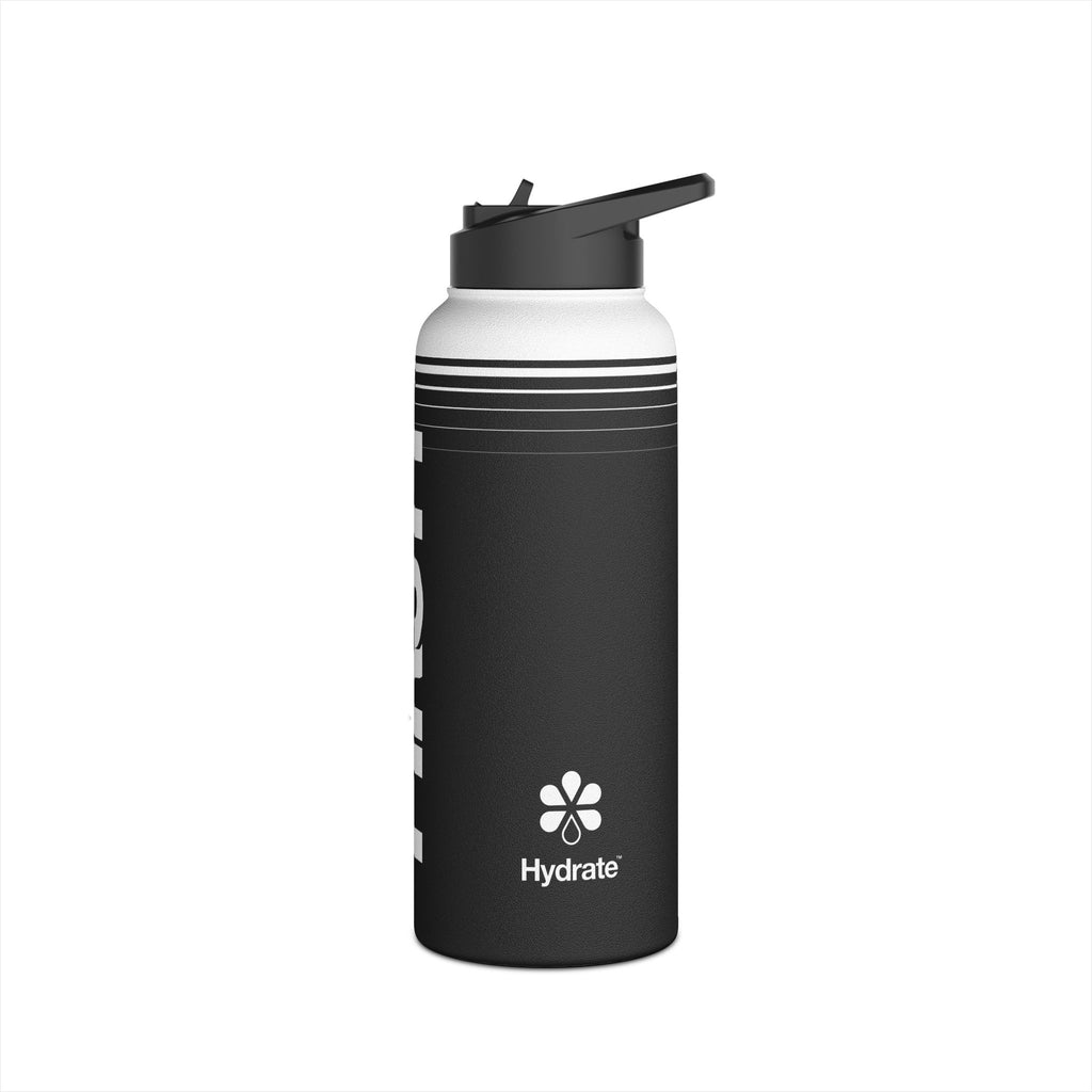 FIRSTY™ 3 Sizes - Hydrate Black - Stainless Steel Water Bottle with Carry Handle and Straw Lid - BPA-Free, Eco-Friendly