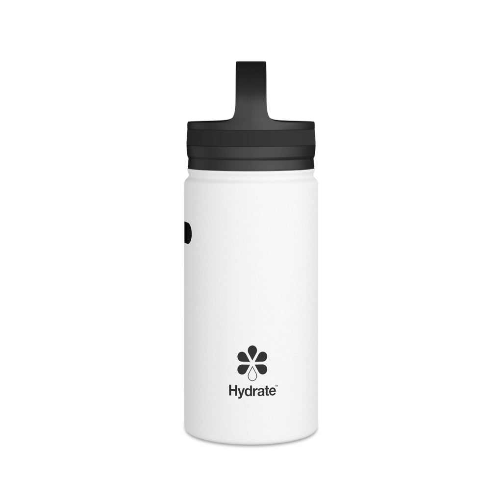 FIRSTY™ Hydrate+™ 3 Sizes - White  - Stainless Steel Water Bottle with Carry Handle - BPA-Free, Eco-Friendly