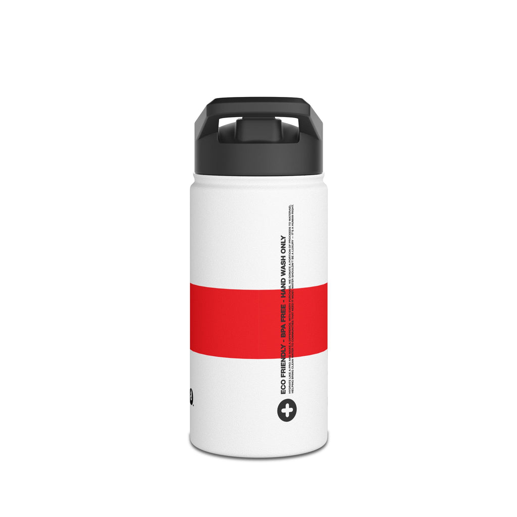 FIRSTY™ 3 Sizes - Red England Flag - Stainless Steel Water Bottle with Carry Handle and Straw Lid - BPA-Free, Eco-Friendly