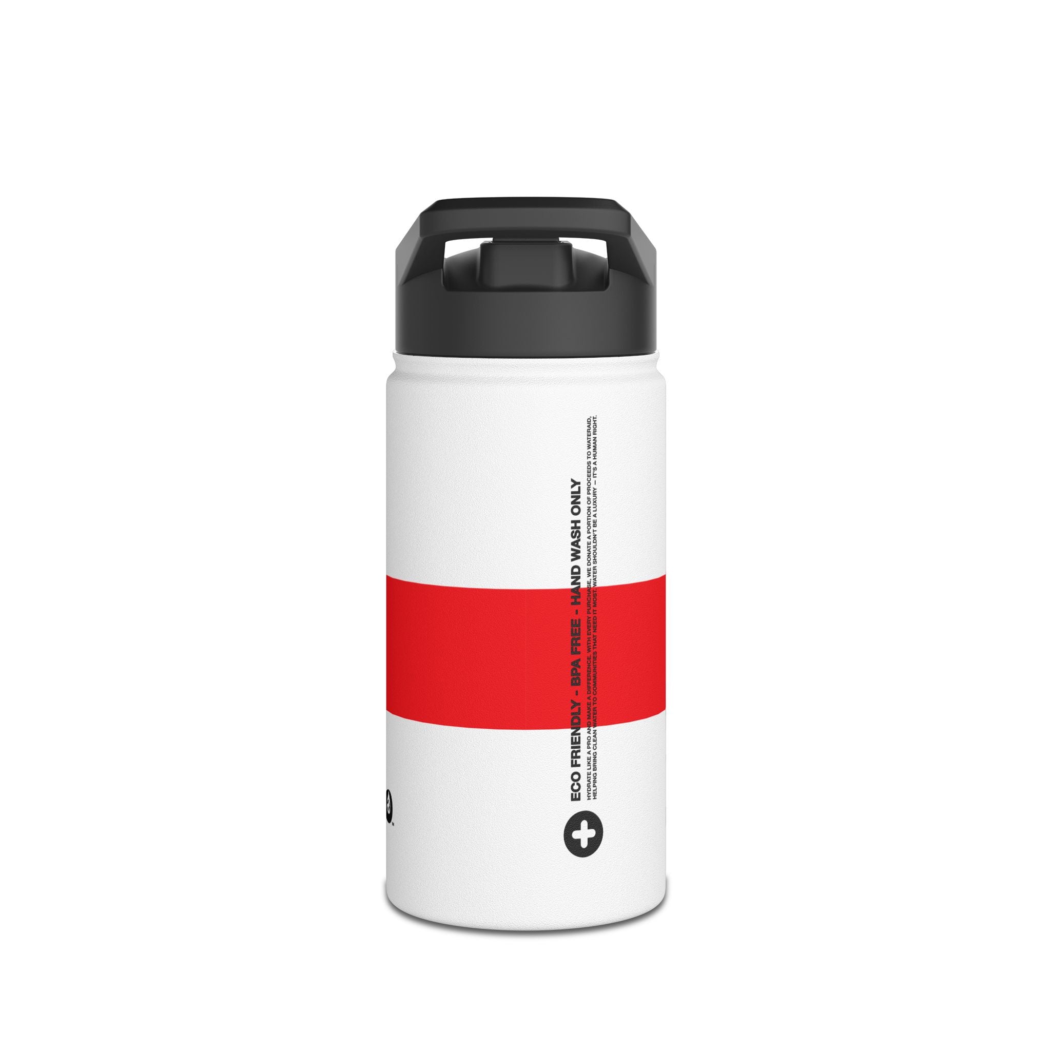 FIRSTY™ 3 Sizes - Red England Flag - Stainless Steel Water Bottle with Carry Handle and Straw Lid - BPA-Free, Eco-Friendly