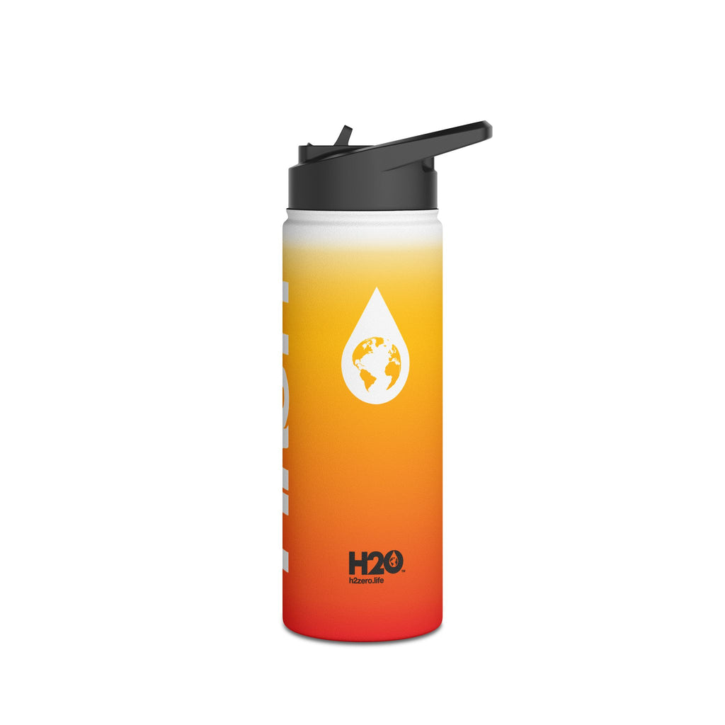 FIRSTY™ Orange Blush™ Thirst First™ 3 Sizes - White - Stainless Steel Water Bottle with Carry Handle and Straw Lid - BPA-Free, Eco-Friendly
