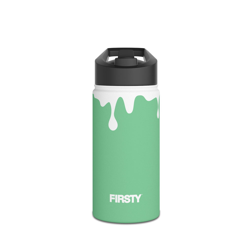 FIRSTY™ 3 Sizes - Splash™ Mint Green - Stainless Steel Water Bottle with Carry Handle and Straw Lid - BPA-Free, Eco-Friendly