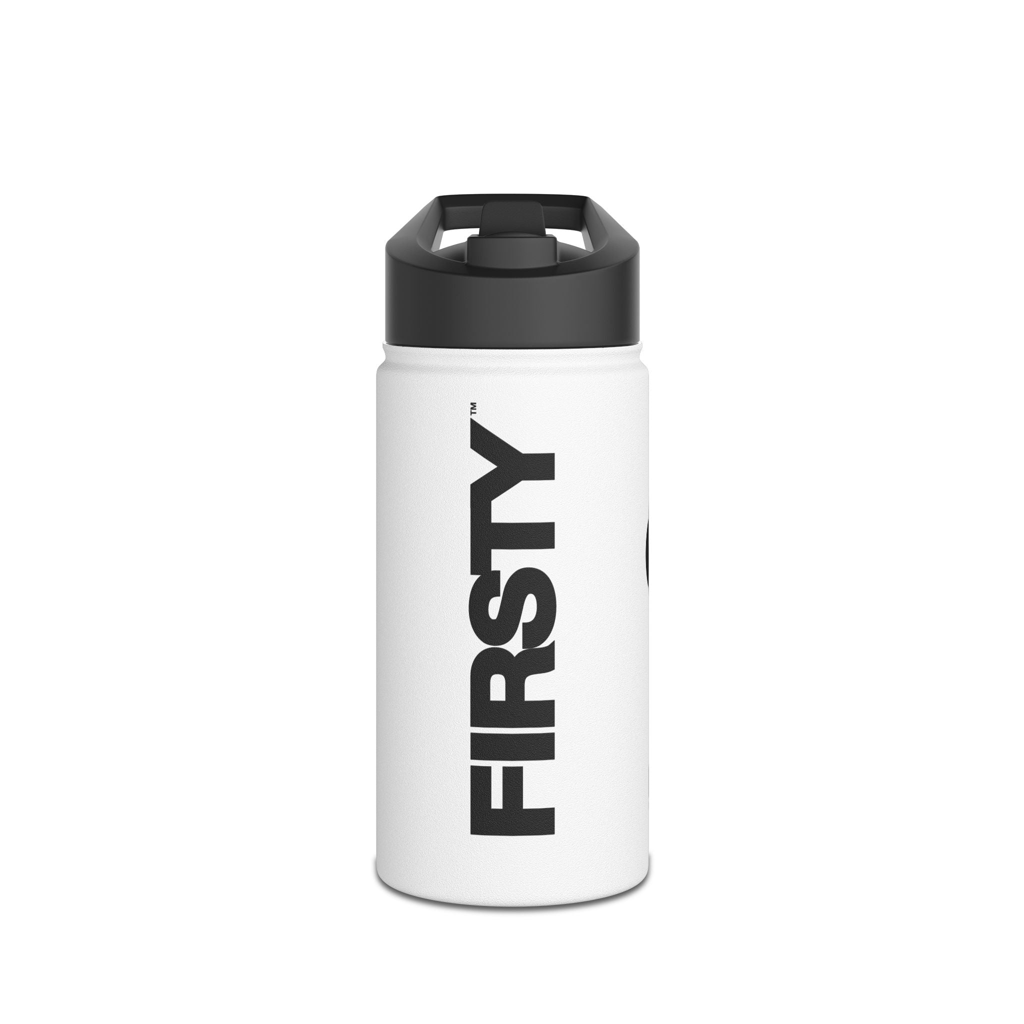 FIRSTY™ Thirst First™ 3 Sizes - White - Stainless Steel Water Bottle with Carry Handle and Straw Lid - BPA-Free, Eco-Friendly