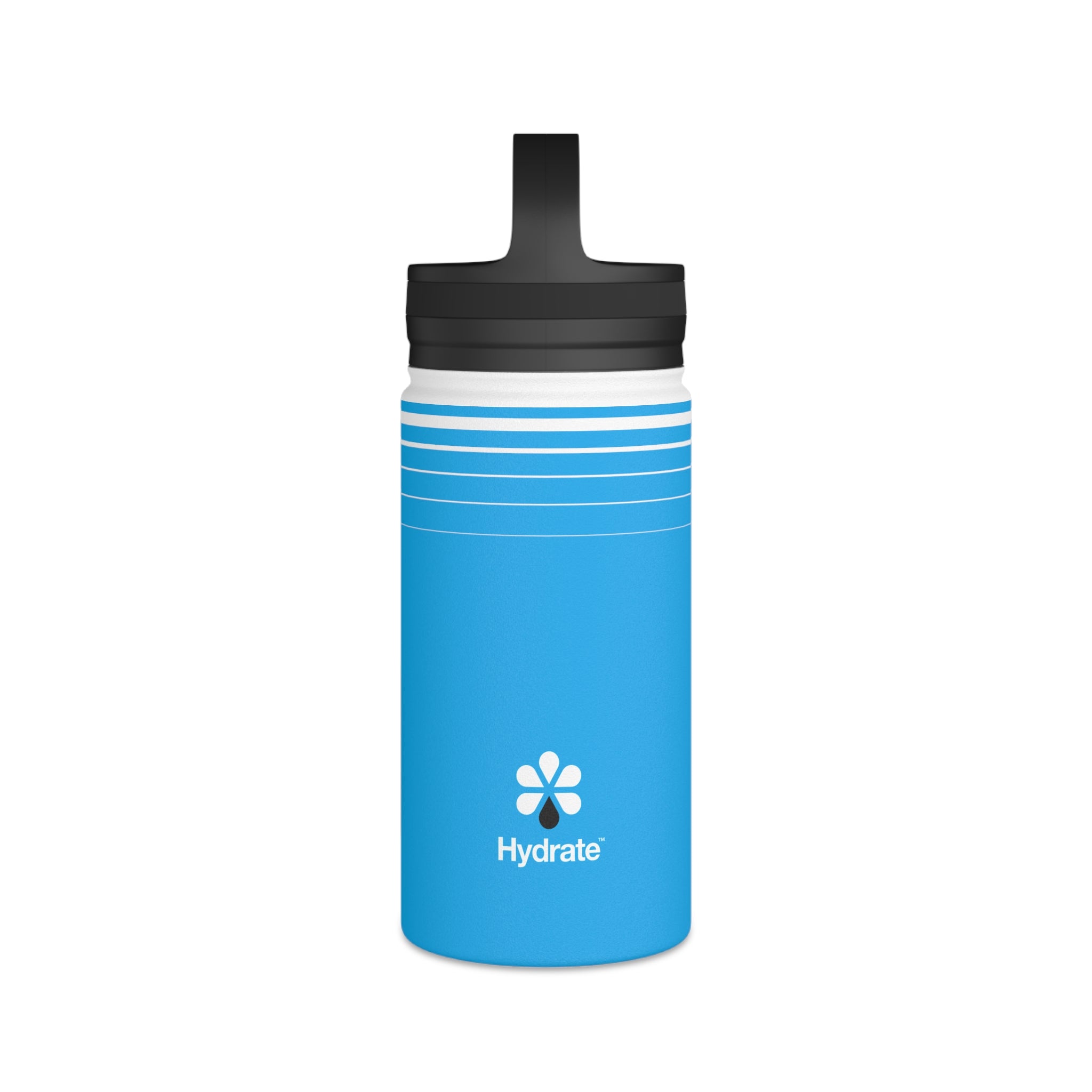 FIRSTY™ Hydrate™ 3 Sizes - Blue  - Stainless Steel Water Bottle with Carry Handle - BPA-Free, Eco-Friendly