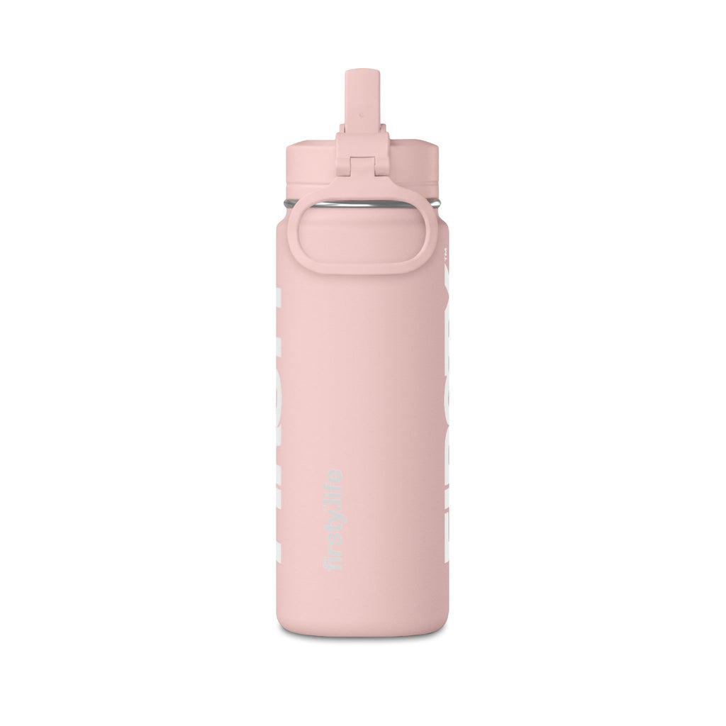 FIRSTY™ Baby Pink 20oz Mini Water Bottle – Insulated Sport Bottle with Flip Straw
