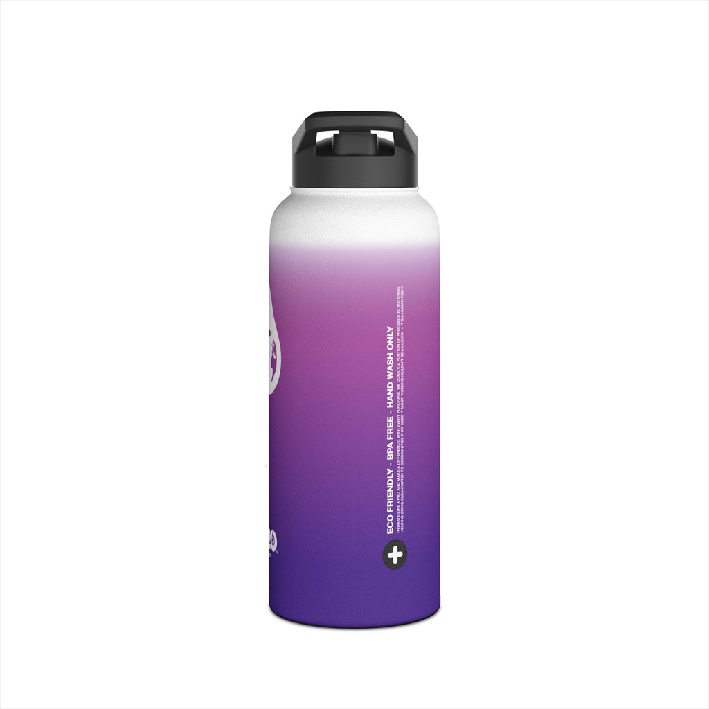 FIRSTY™ Purple Blush™ Thirst First™ 3 Sizes - White - Stainless Steel Water Bottle with Carry Handle and Straw Lid - BPA-Free, Eco-Friendly