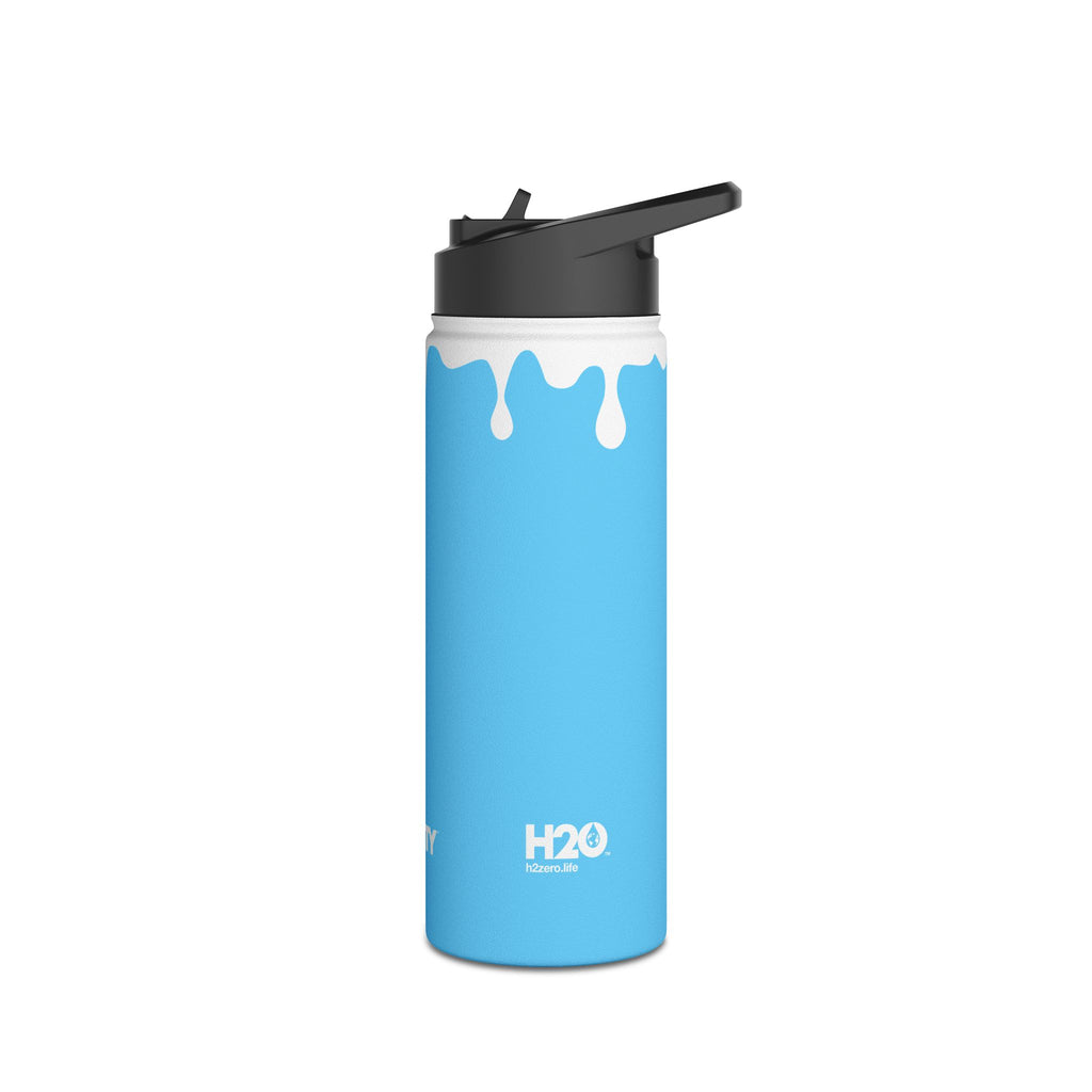 FIRSTY™ 3 Sizes - Splash™ Sky Blue - Stainless Steel Water Bottle with Carry Handle and Straw Lid - BPA-Free, Eco-Friendly