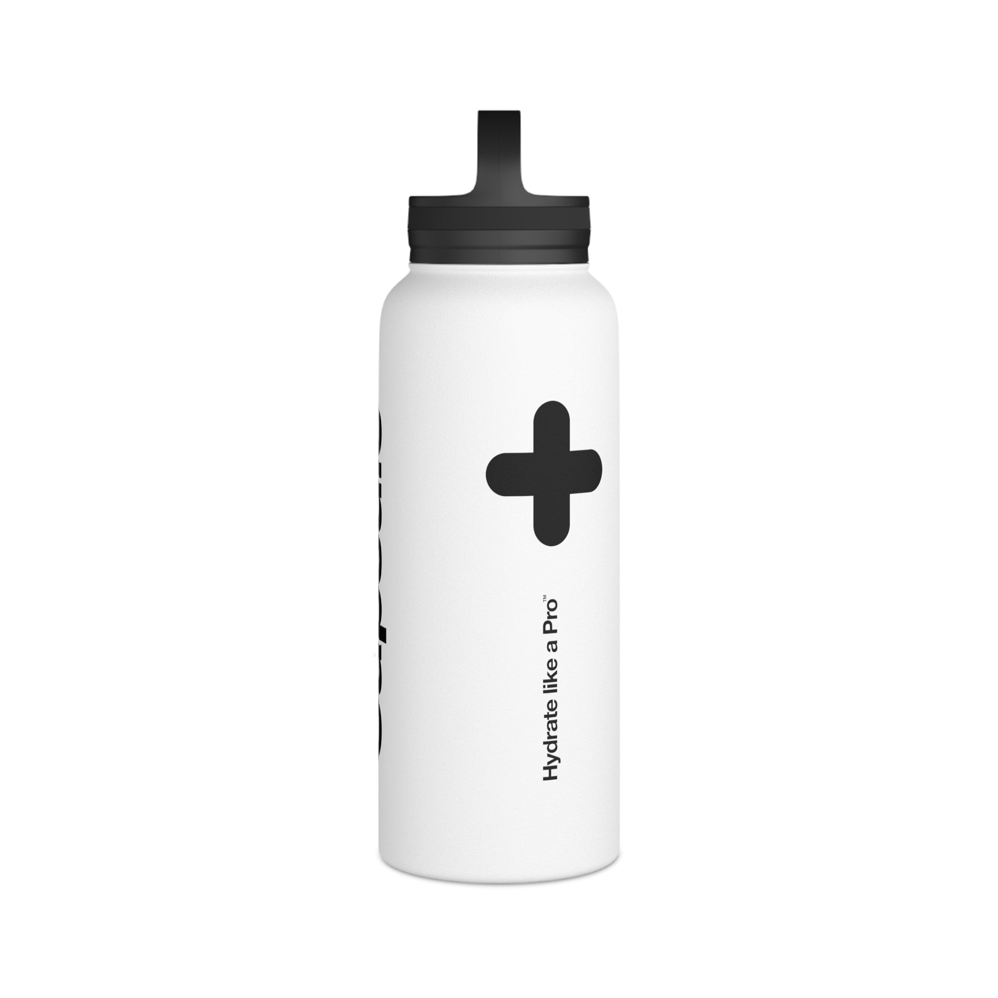 FIRSTY™ Capsule+™ 3 Sizes - Black & White  - Stainless Steel Water Bottle with Carry Handle - BPA-Free, Eco-Friendly