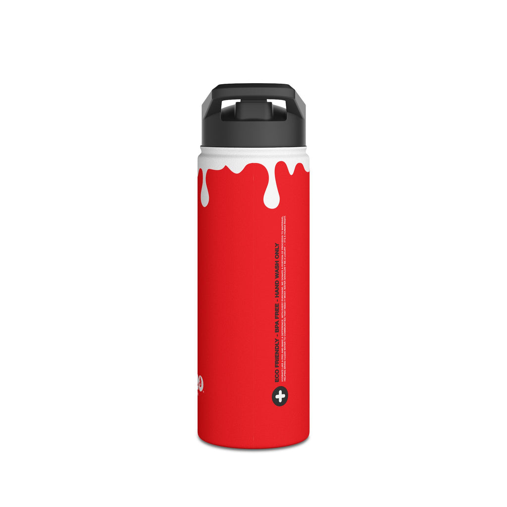 FIRSTY™ 3 Sizes - Splash™ Red - Stainless Steel Water Bottle with Carry Handle and Straw Lid - BPA-Free, Eco-Friendly