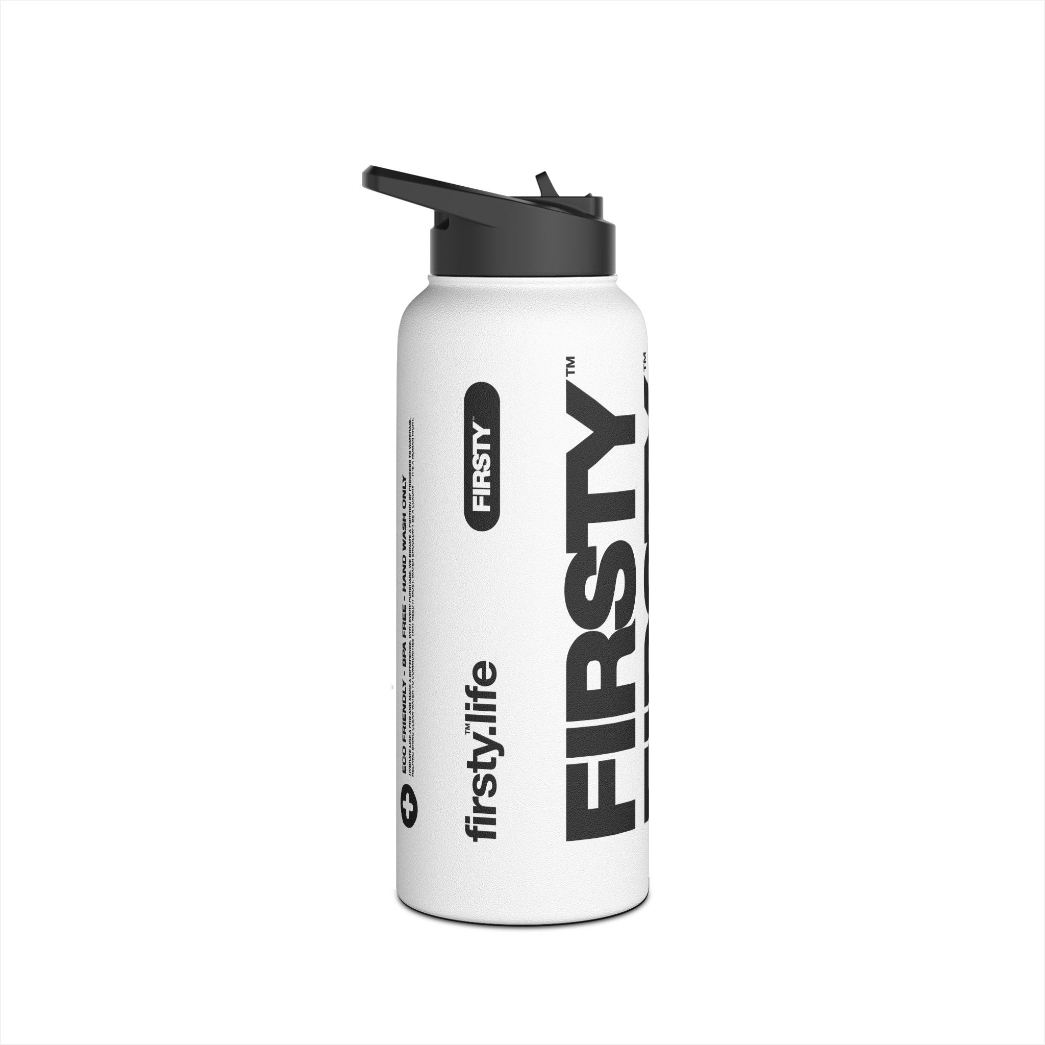 FIRSTY™ 3 Sizes - Three - Stainless Steel Water Bottle with Carry Handle and Straw Lid - BPA-Free, Eco-Friendly