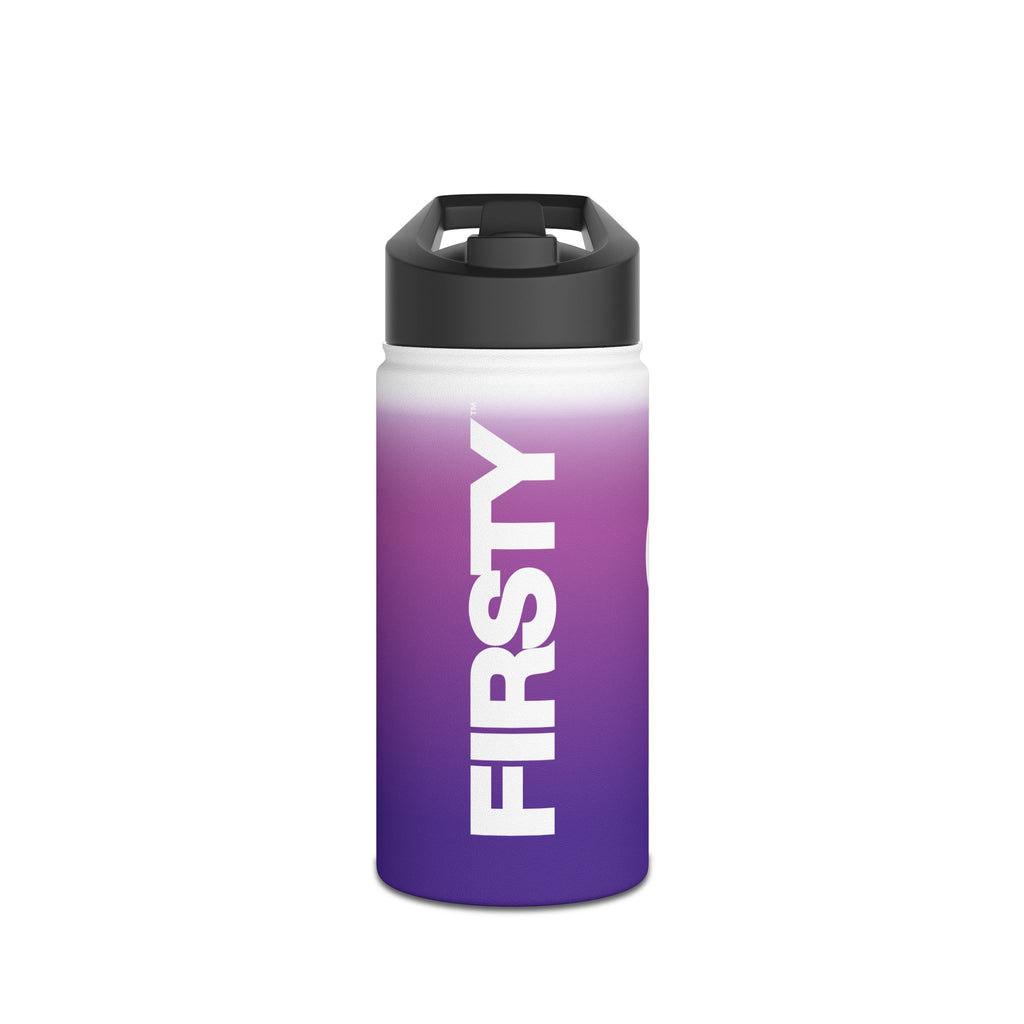 FIRSTY™ Purple Blush™ Thirst First™ 3 Sizes - White - Stainless Steel Water Bottle with Carry Handle and Straw Lid - BPA-Free, Eco-Friendly
