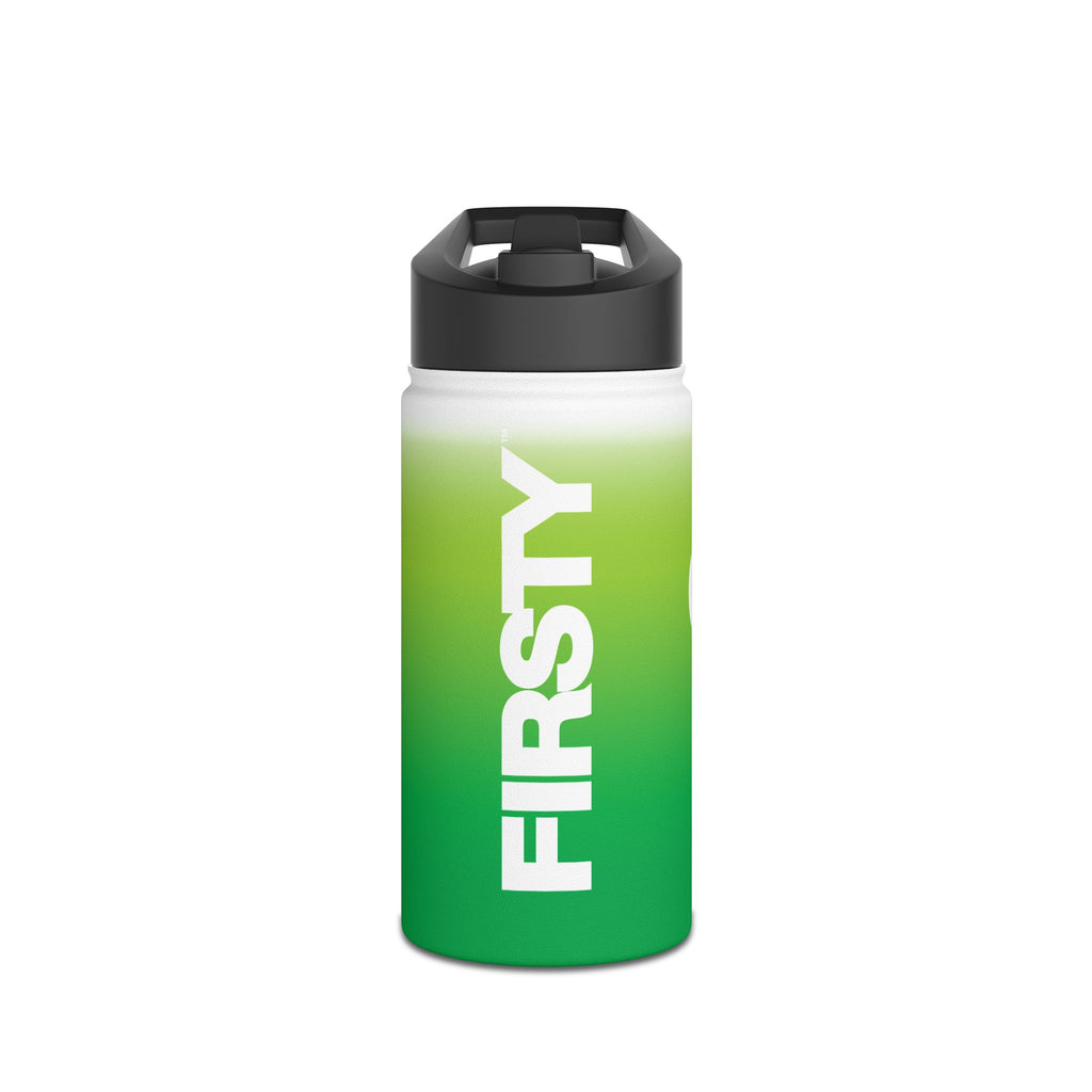 FIRSTY™ Green Blush™ Thirst First™ 3 Sizes - White - Stainless Steel Water Bottle with Carry Handle and Straw Lid - BPA-Free, Eco-Friendly