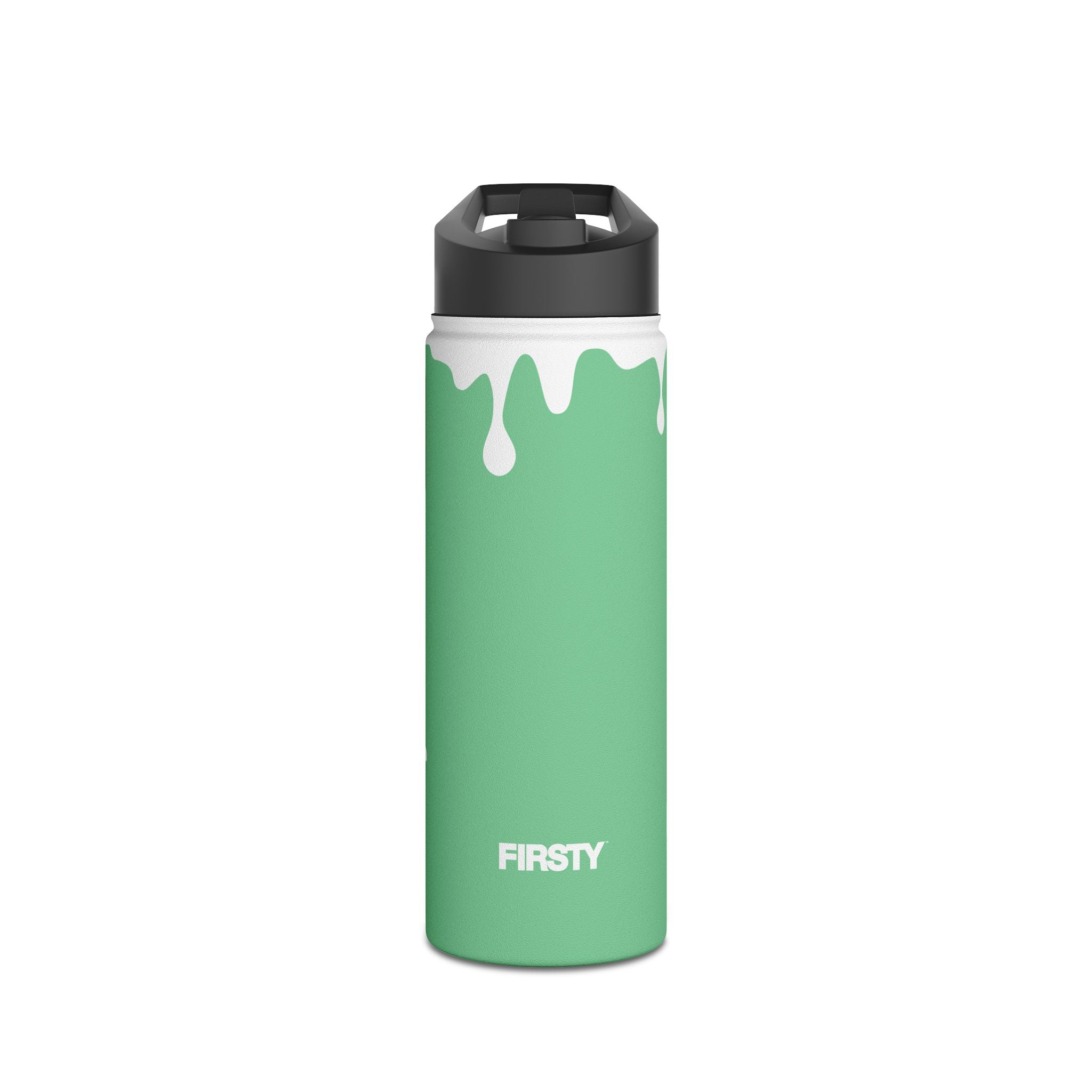 FIRSTY™ 3 Sizes - Splash™ Mint Green - Stainless Steel Water Bottle with Carry Handle and Straw Lid - BPA-Free, Eco-Friendly