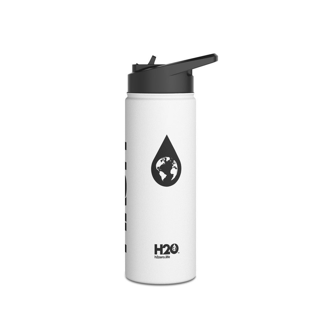 FIRSTY™ Thirst First™ 3 Sizes - White - Stainless Steel Water Bottle with Carry Handle and Straw Lid - BPA-Free, Eco-Friendly