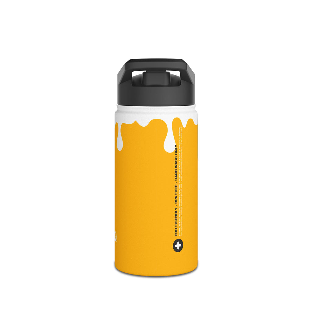 FIRSTY™ 3 Sizes - Splash™ Mustard - Stainless Steel Water Bottle with Carry Handle and Straw Lid - BPA-Free, Eco-Friendly