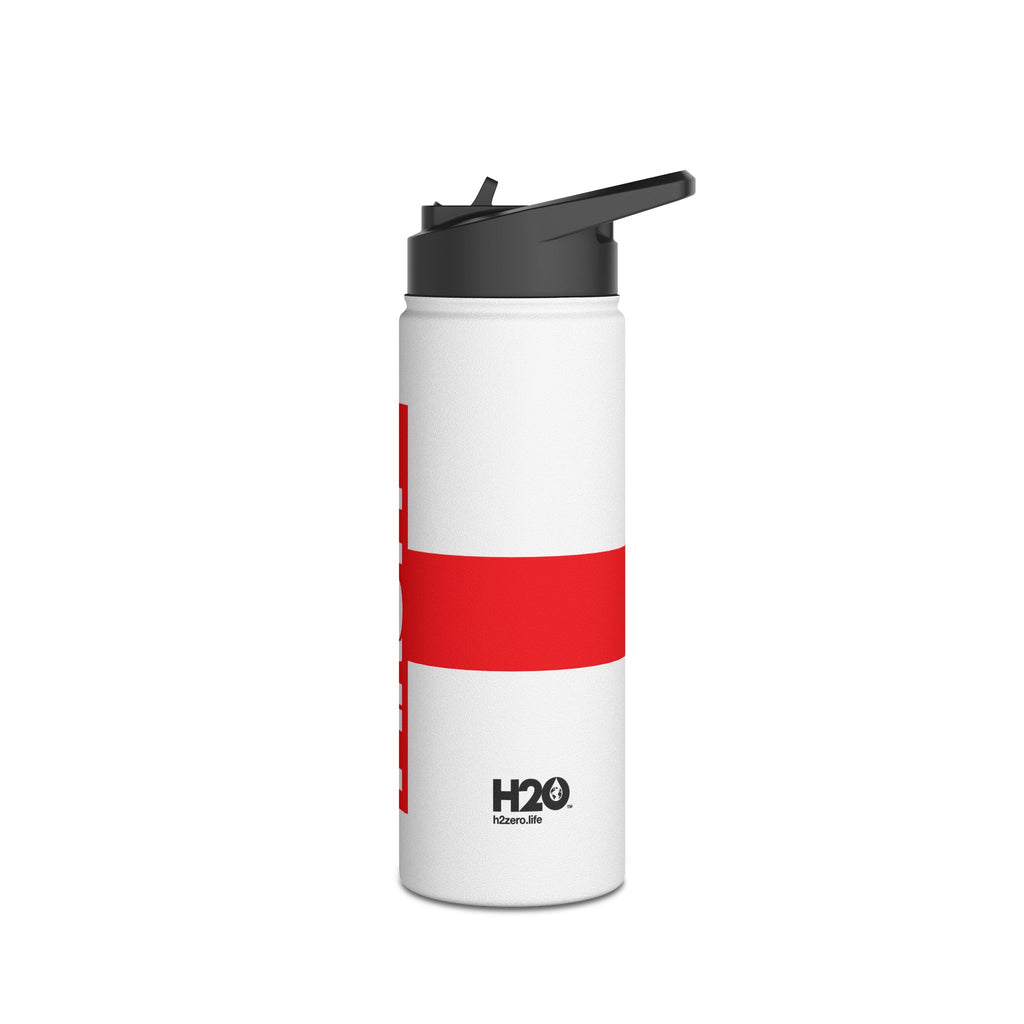FIRSTY™ 3 Sizes - Red England Flag - Stainless Steel Water Bottle with Carry Handle and Straw Lid - BPA-Free, Eco-Friendly