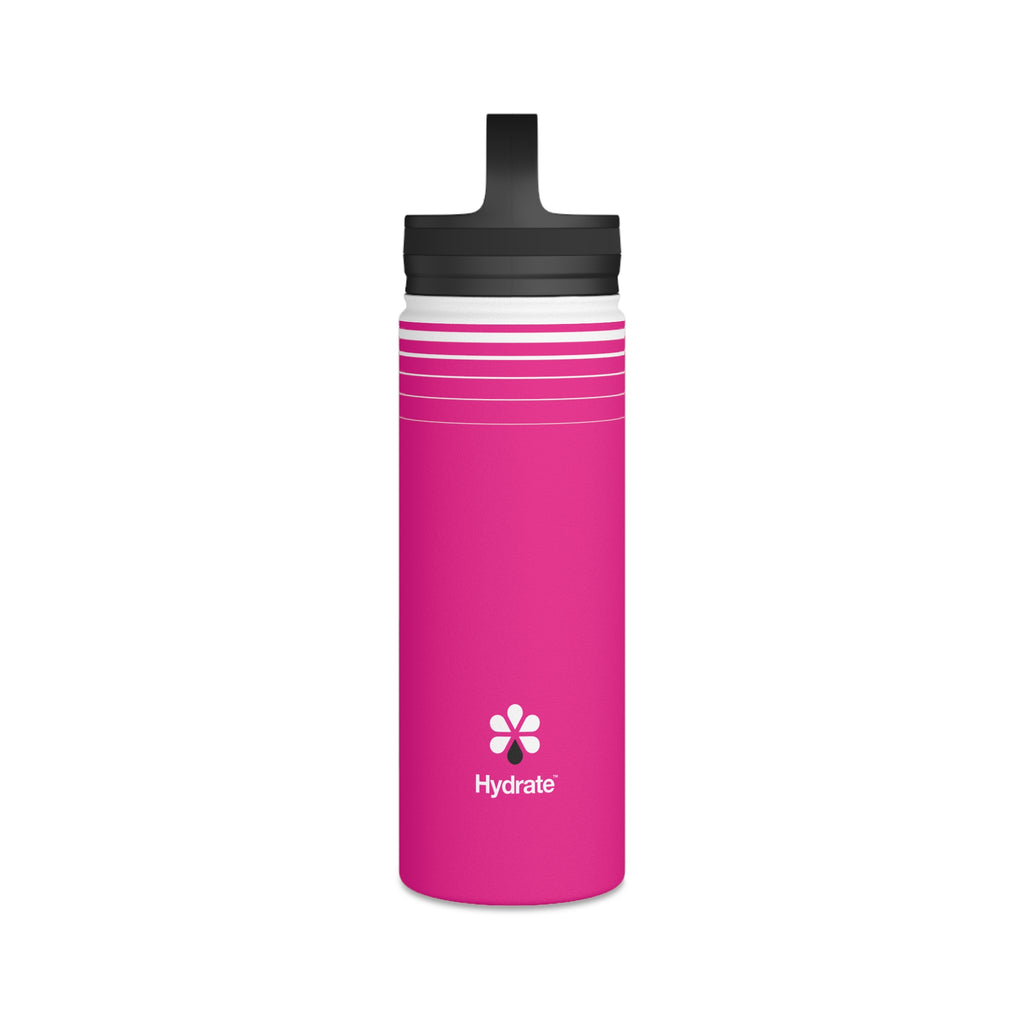 FIRSTY™ Hydrate™ 3 Sizes - Pink  - Stainless Steel Water Bottle with Carry Handle - BPA-Free, Eco-Friendly