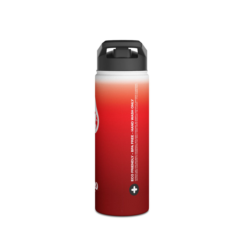FIRSTY™ Red Blush™ Thirst First™ 3 Sizes - White - Stainless Steel Water Bottle with Carry Handle and Straw Lid - BPA-Free, Eco-Friendly