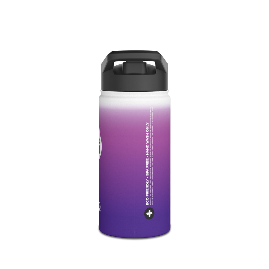 FIRSTY™ Purple Blush™ Thirst First™ 3 Sizes - White - Stainless Steel Water Bottle with Carry Handle and Straw Lid - BPA-Free, Eco-Friendly