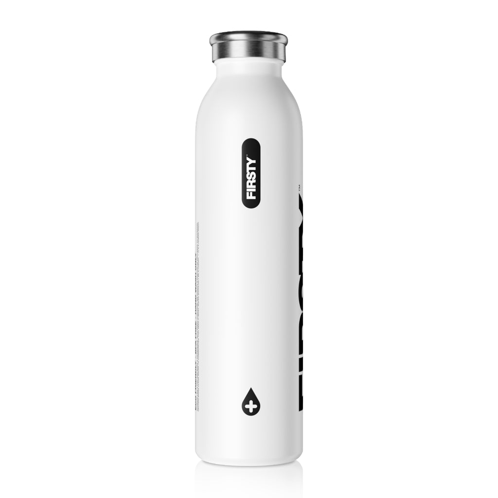 FIRSTY™ Thirst First™ 20oz Slimplicity™  White Slim Water Bottle - BPA-Free, Eco-Friendly