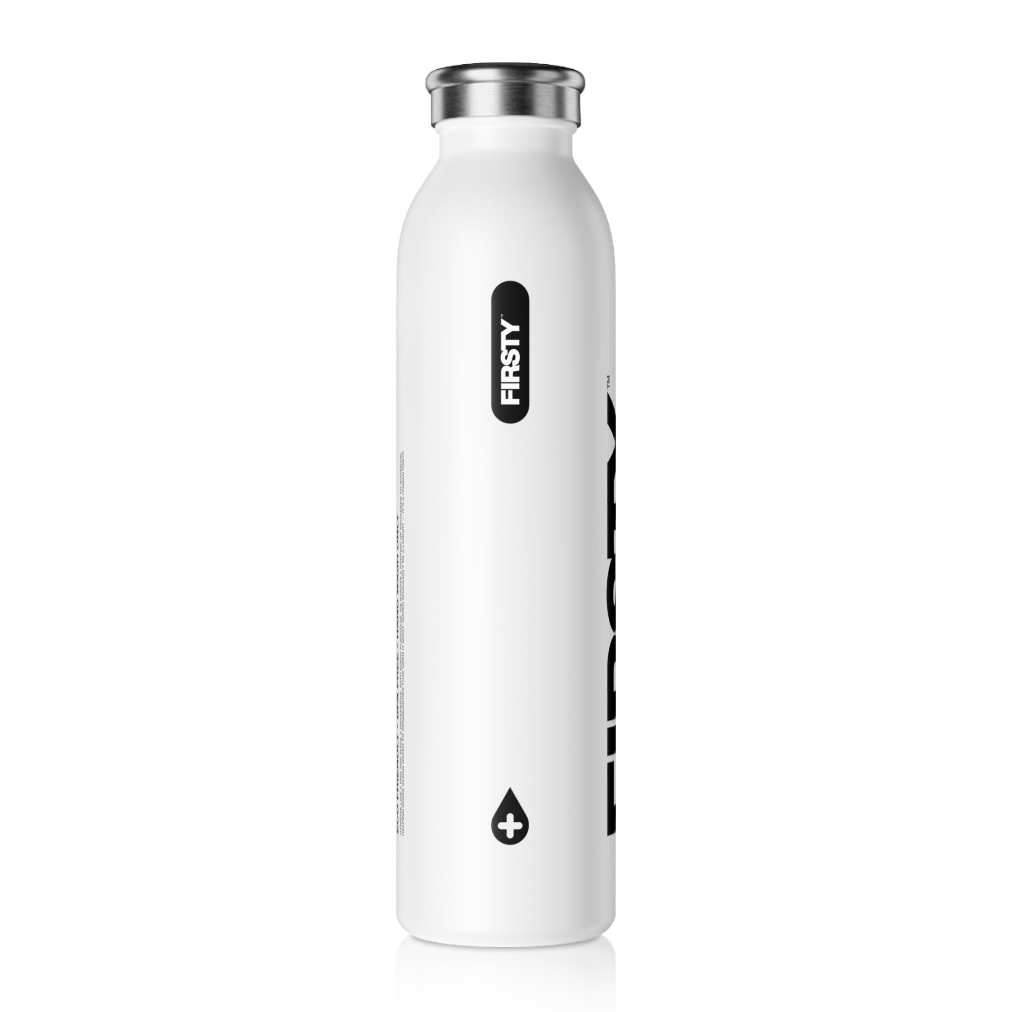 FIRSTY™ Thirst First™ 20oz Slimplicity™  White Slim Water Bottle - BPA-Free, Eco-Friendly