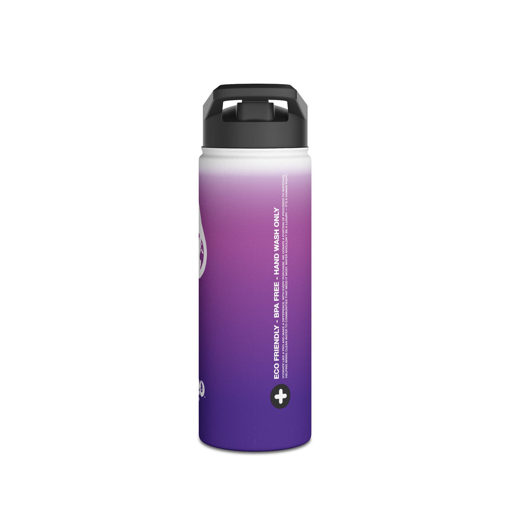 FIRSTY™ Purple Blush™ Thirst First™ 3 Sizes - White - Stainless Steel Water Bottle with Carry Handle and Straw Lid - BPA-Free, Eco-Friendly