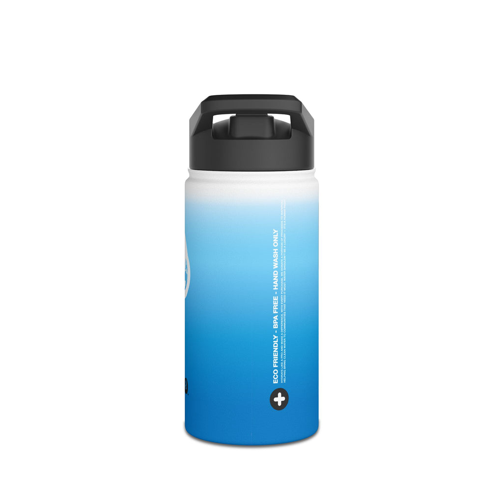 FIRSTY™ Blue Blush™ Thirst First™ 3 Sizes - White - Stainless Steel Water Bottle with Carry Handle and Straw Lid - BPA-Free, Eco-Friendly